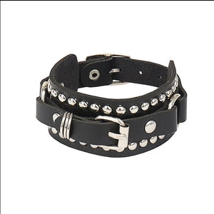 Open image in slideshow, Misc.Snall Vegan Leather Studded Wristband Cuff

